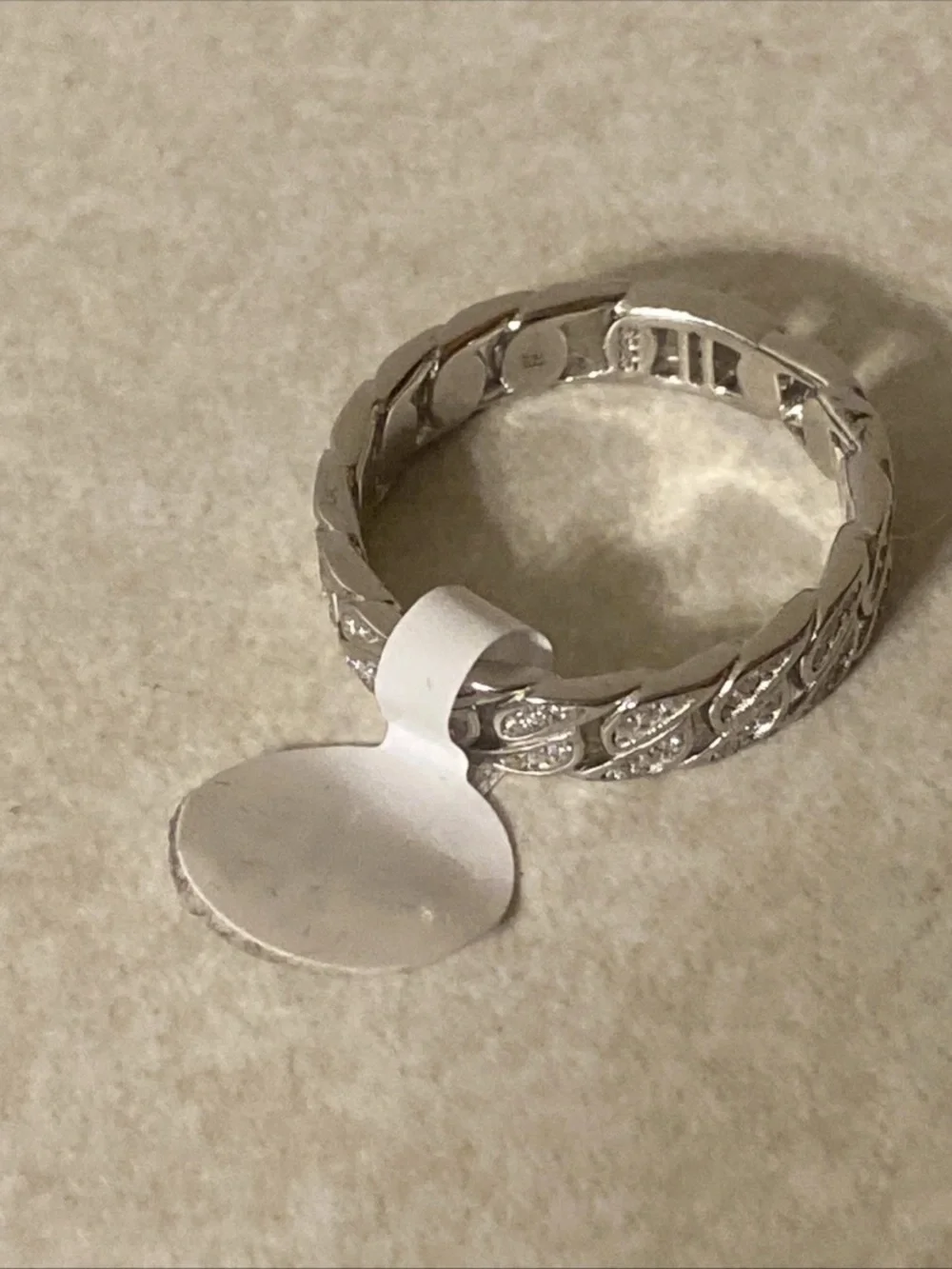 Men’s Sterling Silver Mossainte Ring Size 10